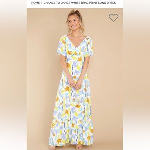 Chance to Dance White Brac Print Long Dress